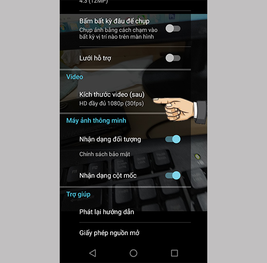 ​Tùy chọn kích thước